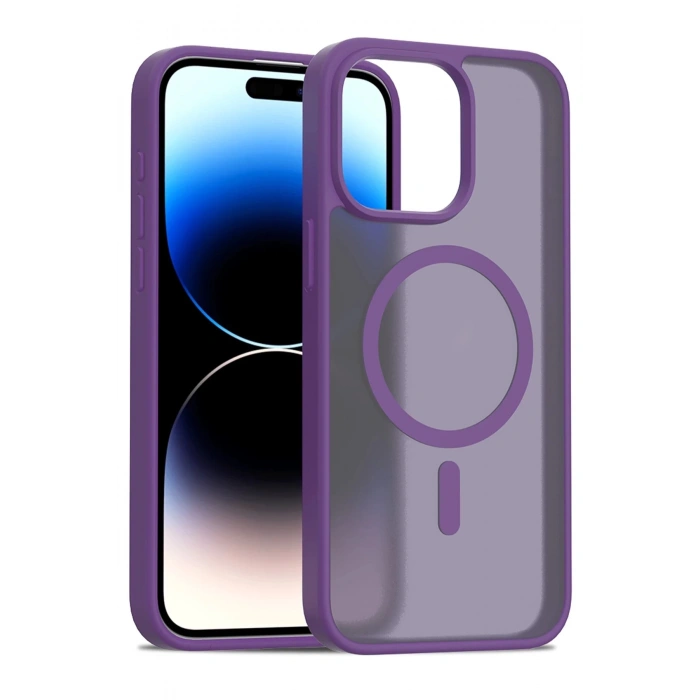 iPhone 15 Pro Max Jota Magsafe Kapak - Derin Mor