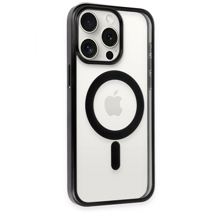 iPhone 15 Pro Max Kılıf Erozi Magsafe Kapak - Siyah