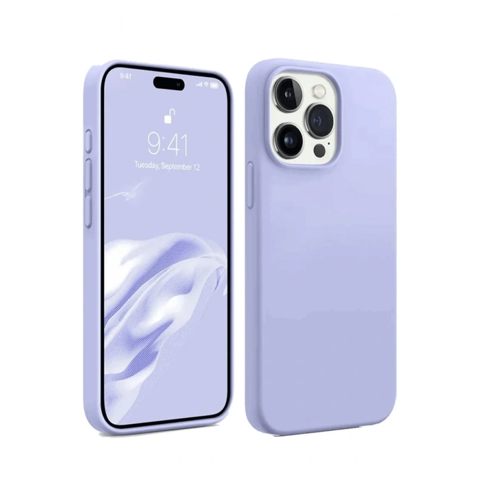 iPhone 15 Pro Max Kılıf First Silikon - Lila