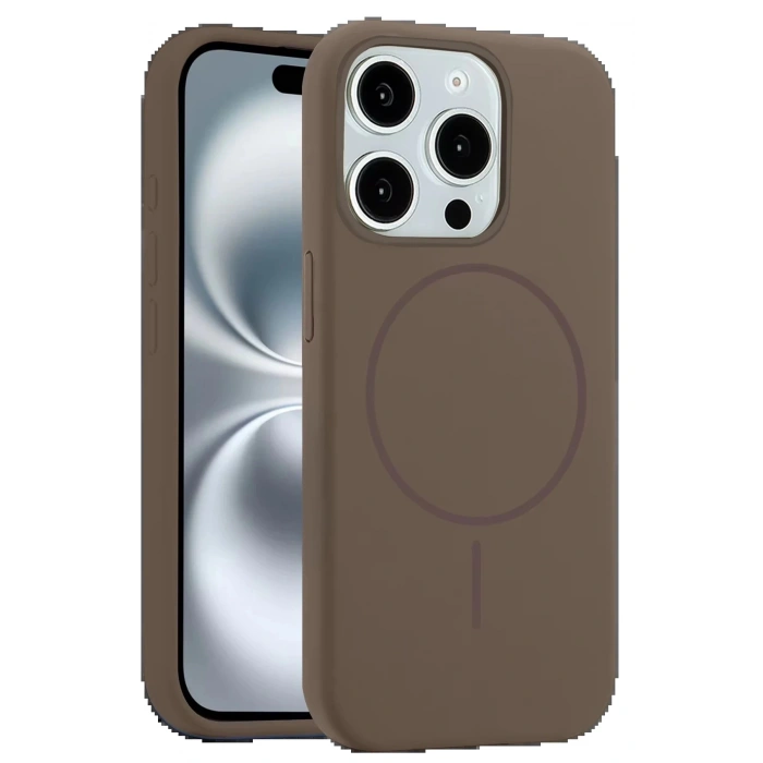 iPhone 15 Pro Max Kılıf Jully Magsafe Kapak - Kahverengi