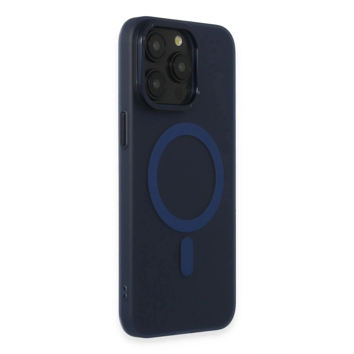 iPhone 15 Pro Max Kılıf Lodos Magneticsafe Mat Kapak - Mavi