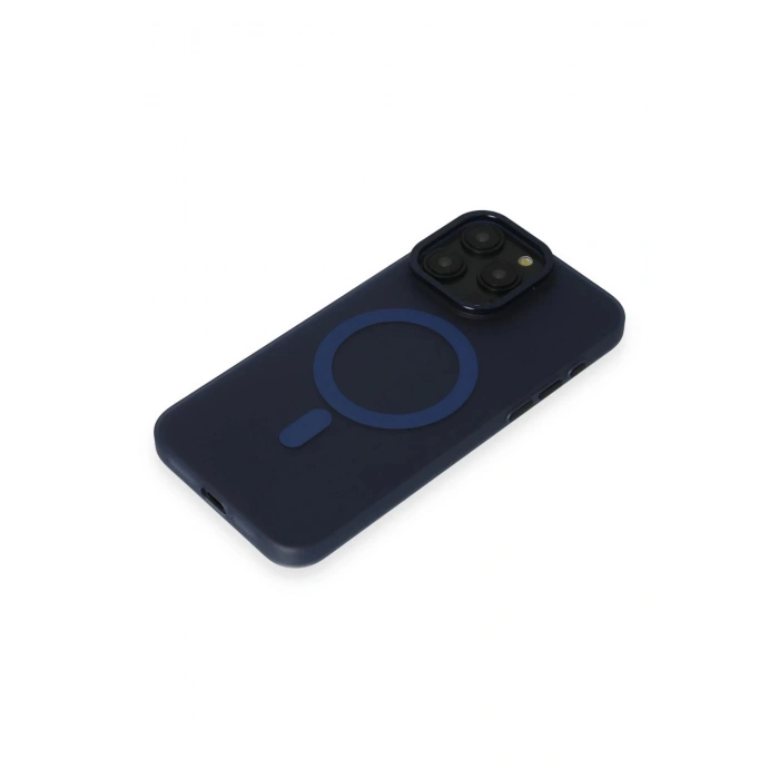 iPhone 15 Pro Max Kılıf Lodos Magneticsafe Mat Kapak - Mavi