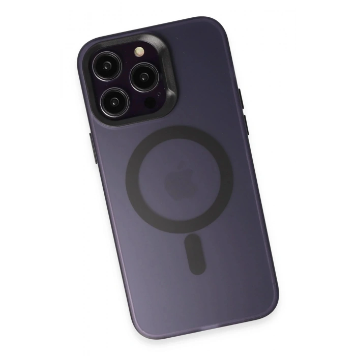 iPhone 15 Pro Max Kılıf Mateks Magsafe Kapak - Derin Mor