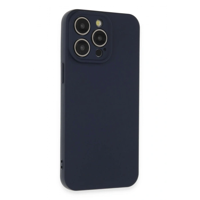 iPhone 15 Pro Max Kılıf Nano içi Kadife Silikon - Lacivert