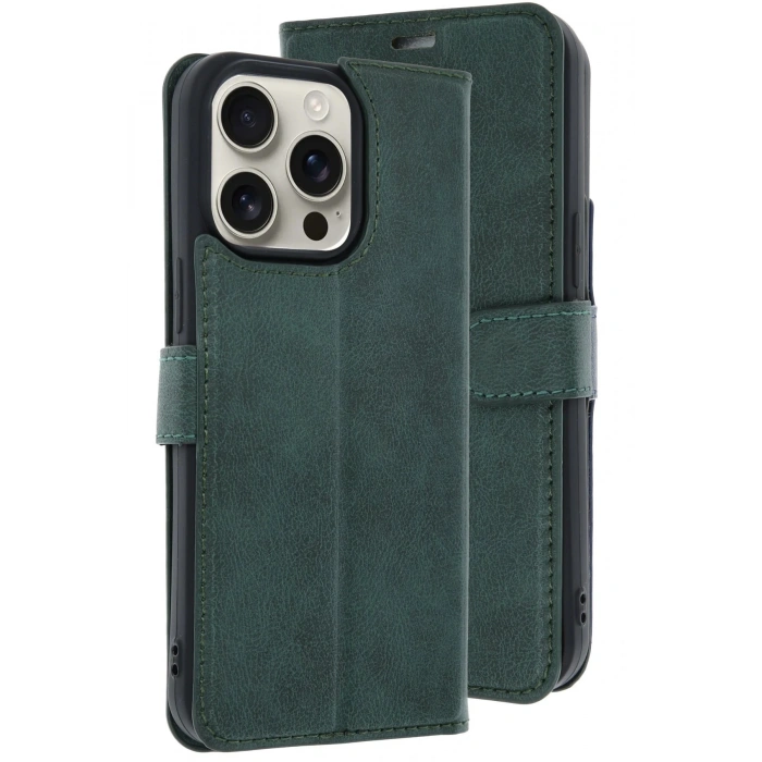 iPhone 15 Pro Max Kılıf Trend S Plus Kapaklı Kılıf - Koyu Yeşil