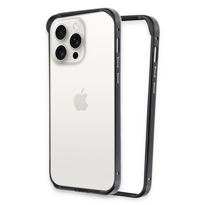 iPhone 15 Pro Max Land Bumper Koruma Kapak - Siyah
