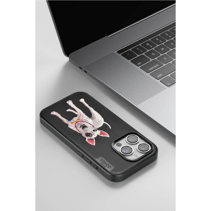 iPhone 15 Pro Max Perma Desenli Kapak - Siyah