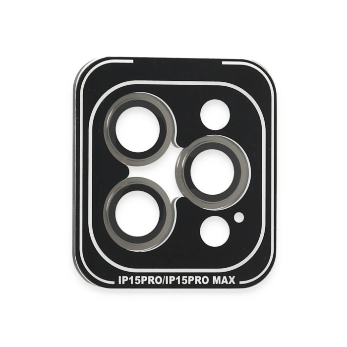 iPhone 15 Pro Max PVD Metal Kamera Lens - Gri