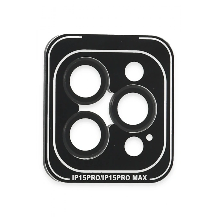iPhone 15 Pro Max PVD Metal Kamera Lens - Siyah