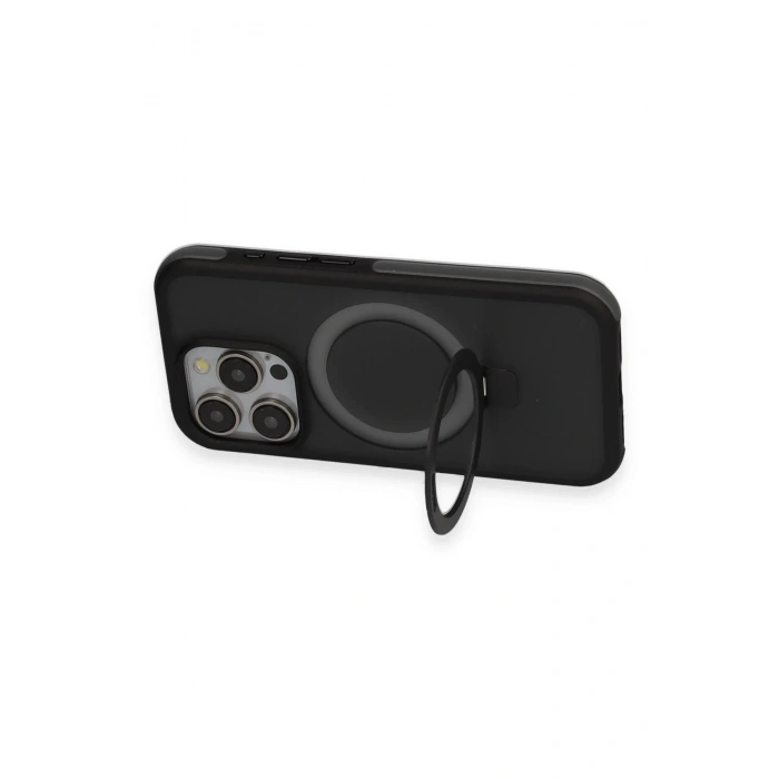 iPhone 15 Pro Max Zorda Airbag Magsafe Standlı Kapak - Lacivert