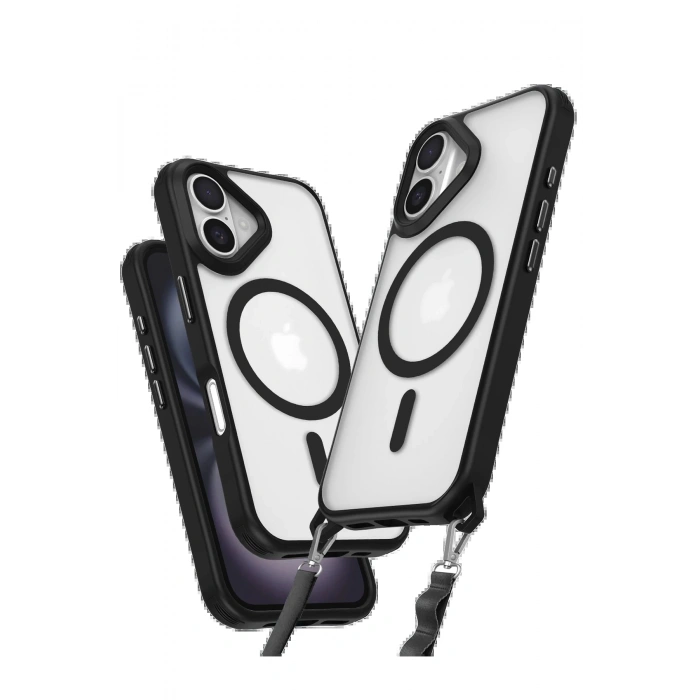 iPhone 16 Kılıf Enka Magsafe Silikon Kılıf - Siyah