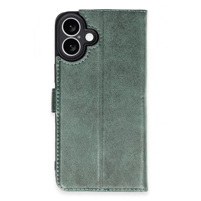 iPhone 16 Kılıf Trend S Plus Kapaklı Kılıf - Yeşil