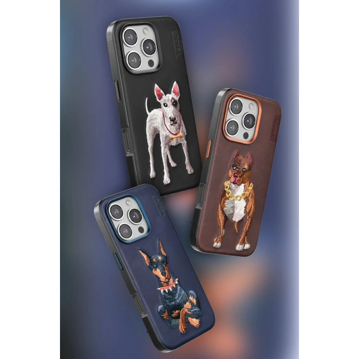 iPhone 16 Perma Desenli Kapak - Koyu Kahve