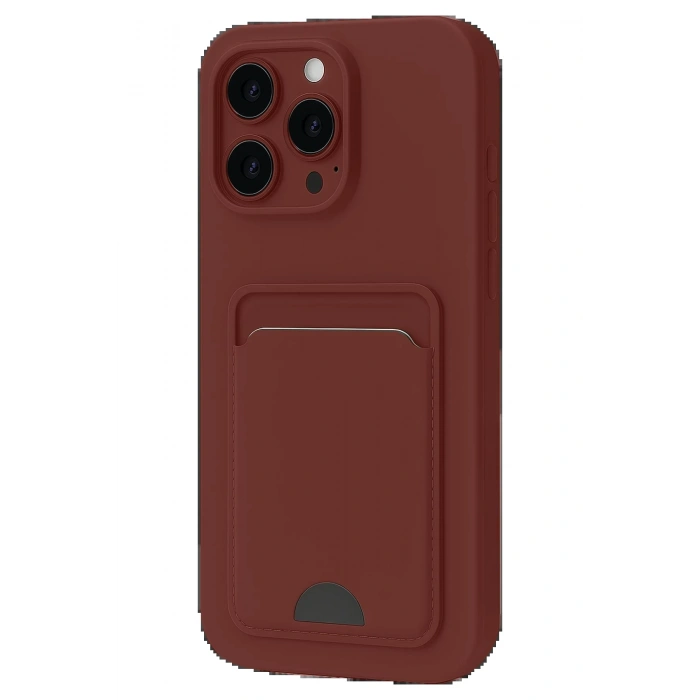 iPhone 16 Plus Kılıf Kelvin Kartvizitli Silikon - Bordo