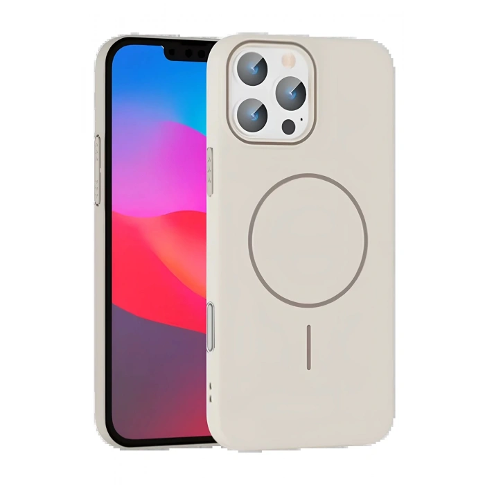 iPhone 16 Pro Broş Magsafe Kapak - Krem