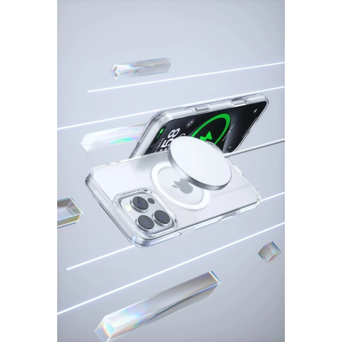 iPhone 16 Pro Gleam PC Sert Magsafe Kılıf - Şeffaf
