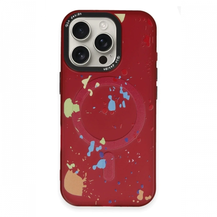 iPhone 16 Pro Max Colorful Magsafe Kapak - Kırmızı