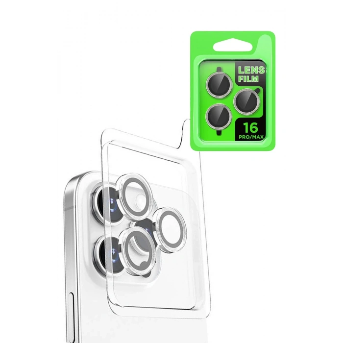 iPhone 16 Pro Raze Metal Kamera Lens - Beyaz