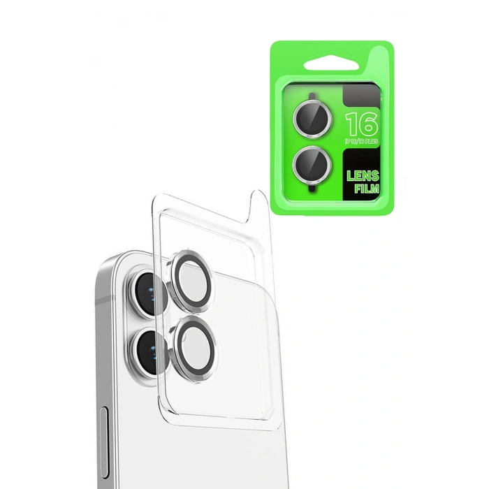 iPhone 16 Raze Metal Kamera Lens - Beyaz