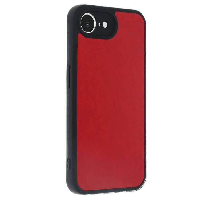 iPhone 16E Kılıf Aras Deri Kapak - Kırmızı