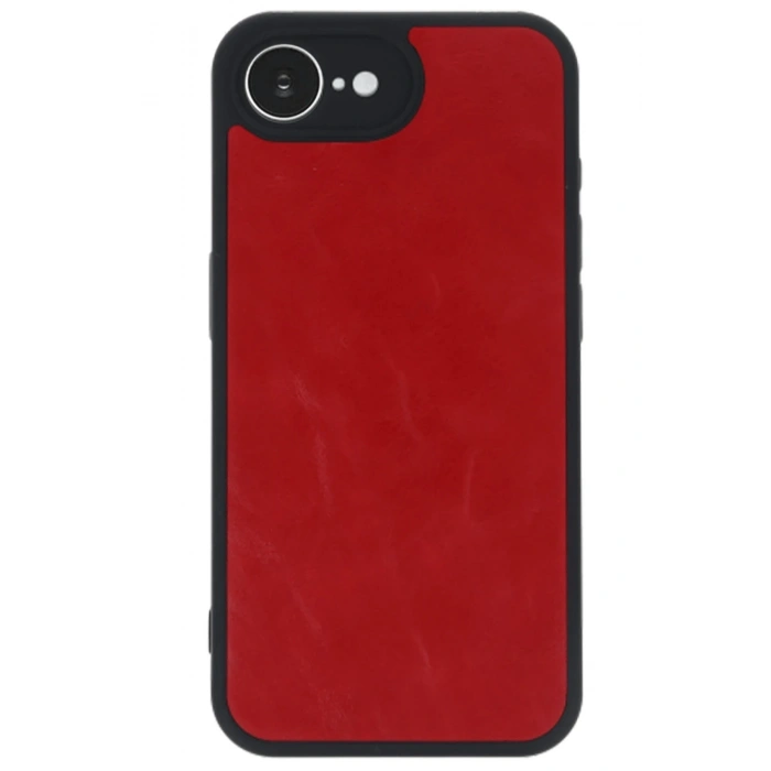 iPhone 16E Kılıf Aras Deri Kapak - Kırmızı