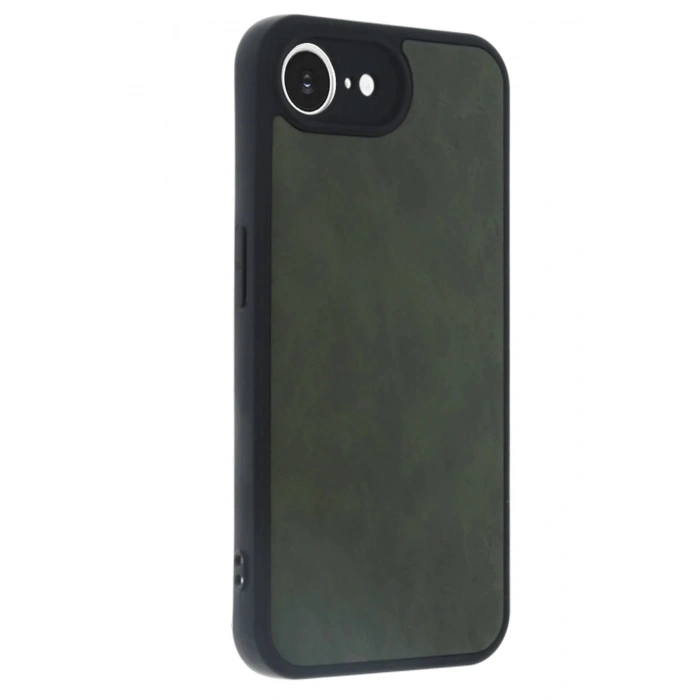 iPhone 16E Kılıf Aras Deri Kapak - Koyu Yeşil