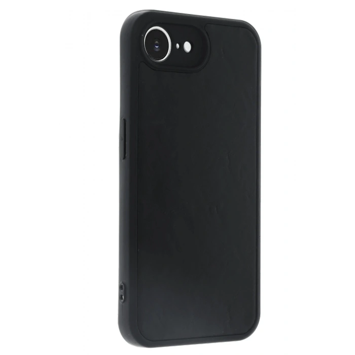 iPhone 16E Kılıf Aras Deri Kapak - Siyah