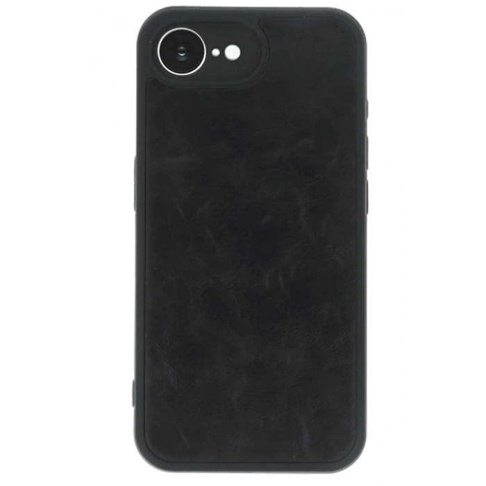 iPhone 16E Kılıf Aras Deri Kapak - Siyah