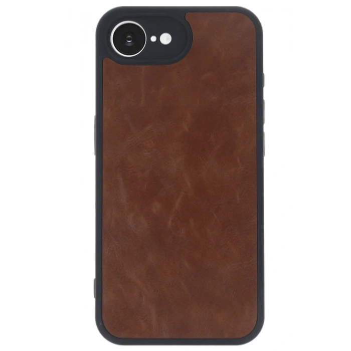 iPhone 16E Kılıf Aras Deri Kapak - Taba