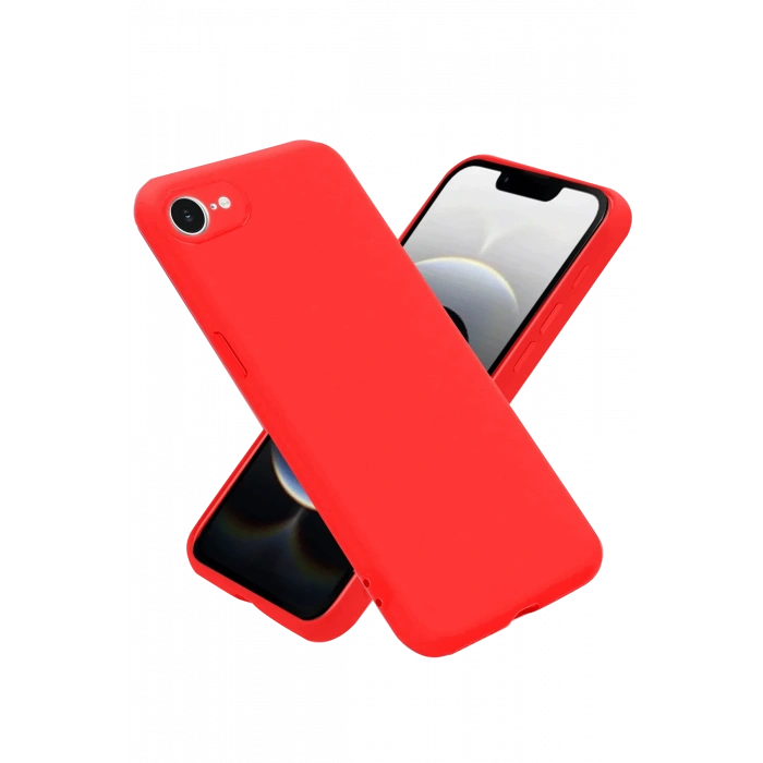 iPhone 16E Kılıf First Silikon - Kırmızı