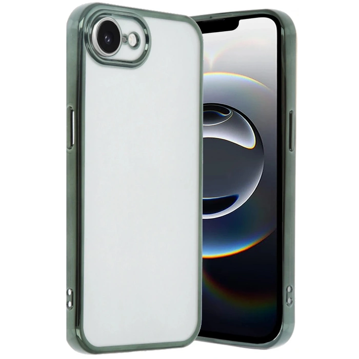 iPhone 16E Kılıf Lensli Silikon - Yeşil