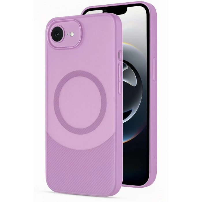 iPhone 16E Kılıf Maya Karbon Kapak - Mürdüm