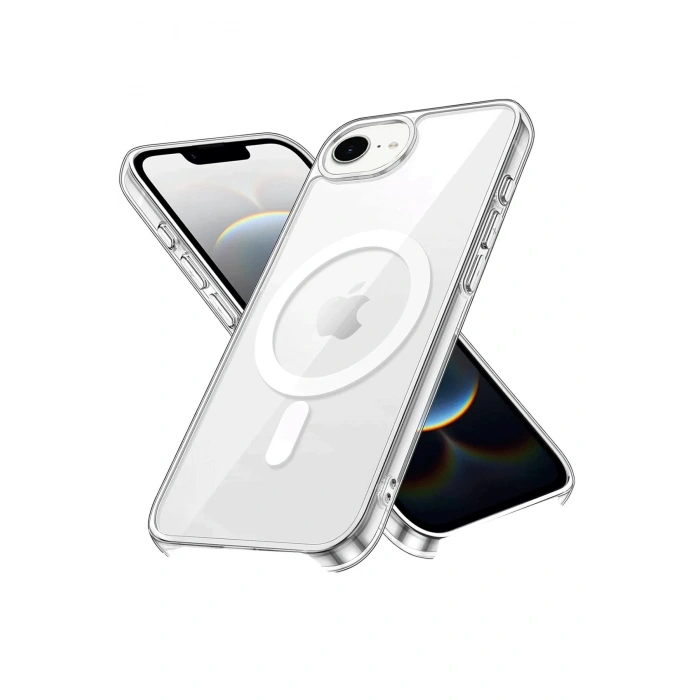 iPhone 16E Kılıf Pc Real Magsafe Kapak - Şeffaf
