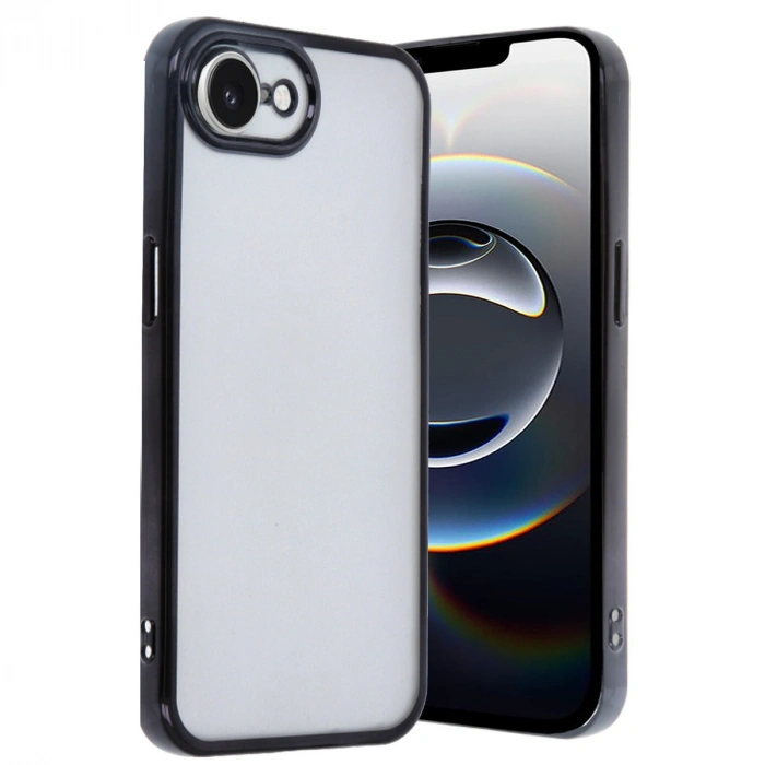 iPhone 16E Kılıf Razer Lensli Silikon - Siyah