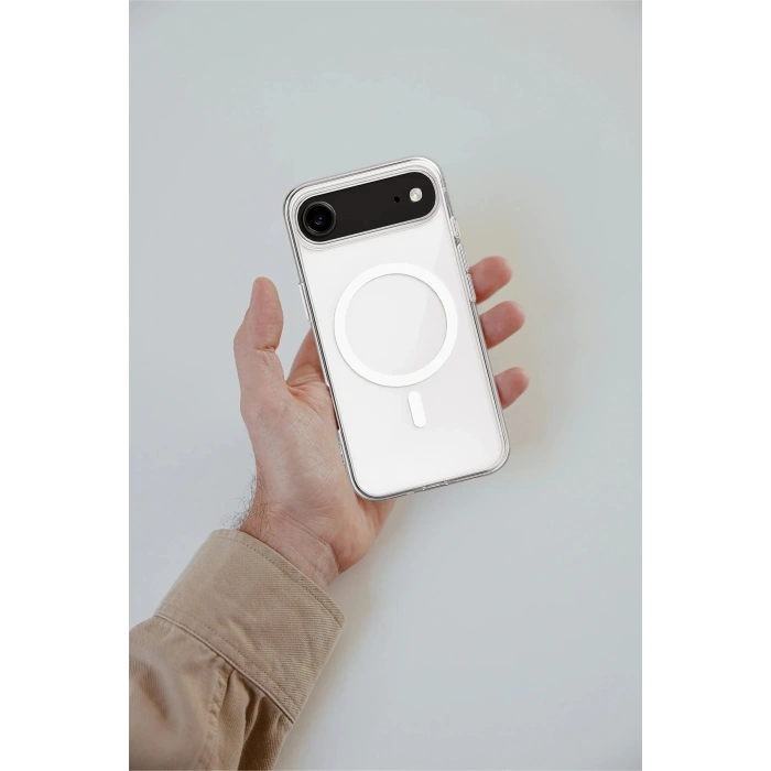 iPhone 17 Air Kılıf Magneticsafe Şeffaf Silikon - Şeffaf