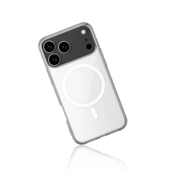 iPhone 17 Pro Max Kılıf Magneticsafe Şeffaf Silikon - Şeffaf