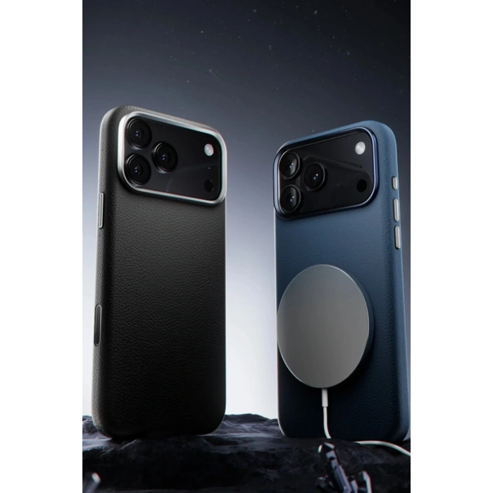 iPhone 17 Pro Max Wonder Deri Magsafe Kapak - Siyah