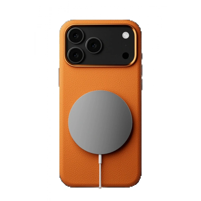 iPhone 17 Pro Max Wonder Deri Magsafe Kapak - Turuncu