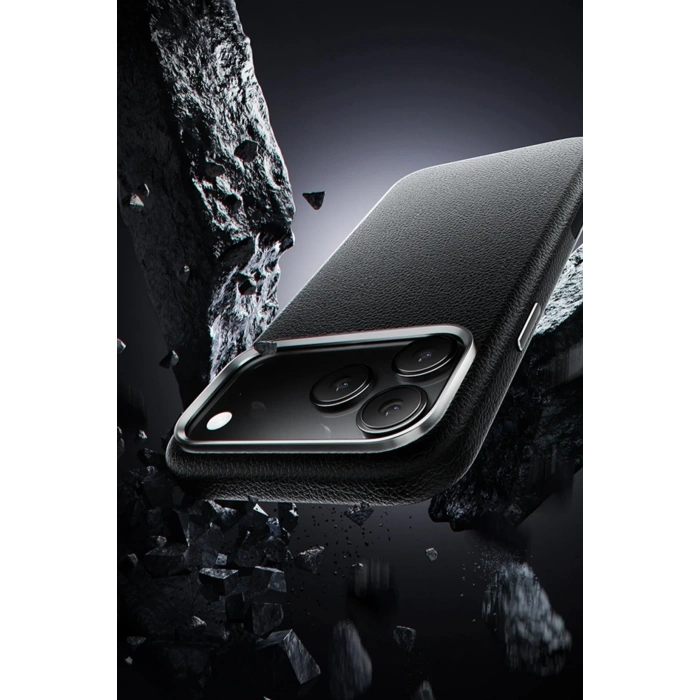 iPhone 17 Pro Max Wonder Deri Magsafe Kapak - Turuncu