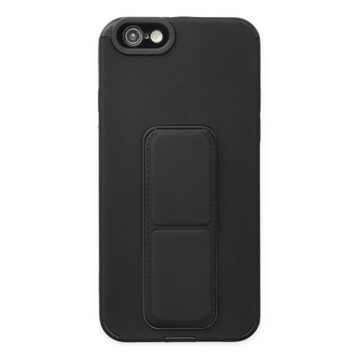 iPhone 6 Kılıf Mega Standlı Silikon - Siyah