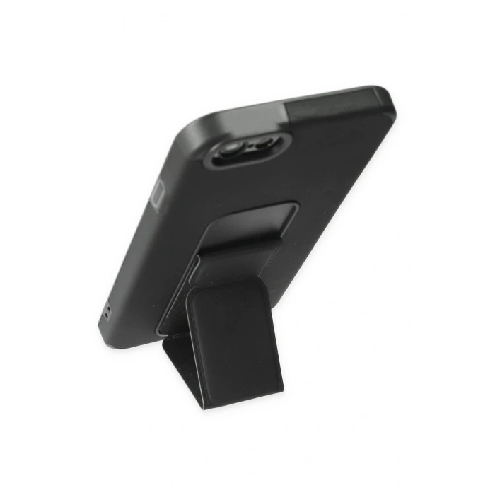 iPhone 6 Kılıf Mega Standlı Silikon - Siyah