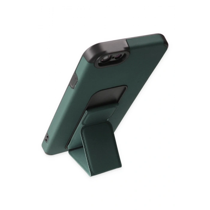 iPhone 6 Kılıf Mega Standlı Silikon - Yeşil