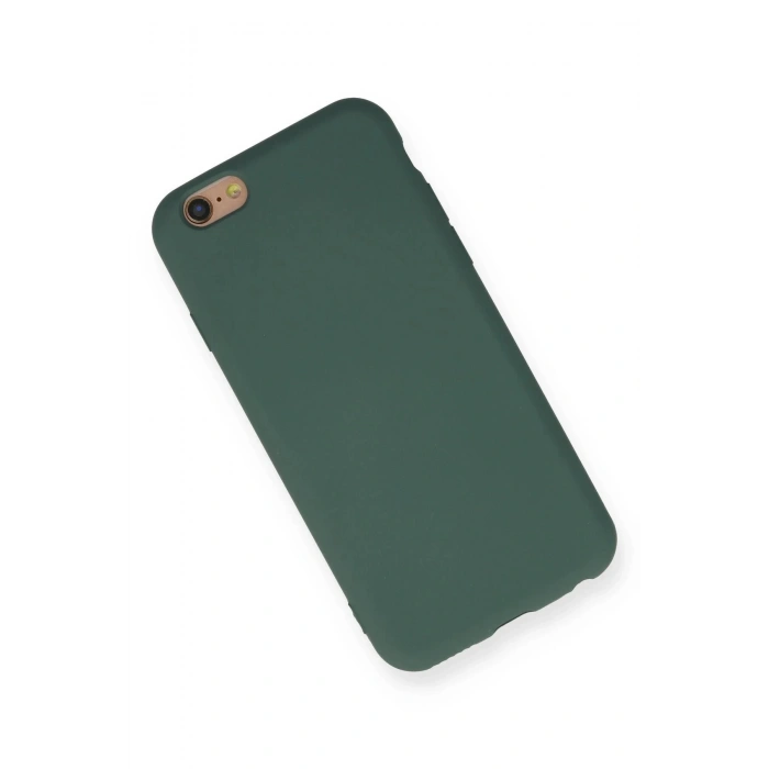 iPhone 6 Kılıf Nano içi Kadife Silikon - Koyu Yeşil