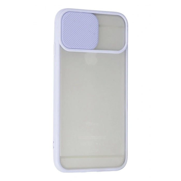 iPhone 6 Kılıf Palm Buzlu Kamera Sürgülü Silikon - Lila