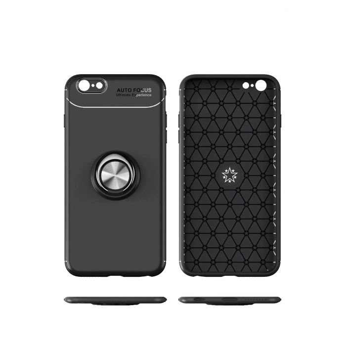 iPhone 6 Kılıf Range Yüzüklü Silikon - Kırmızı