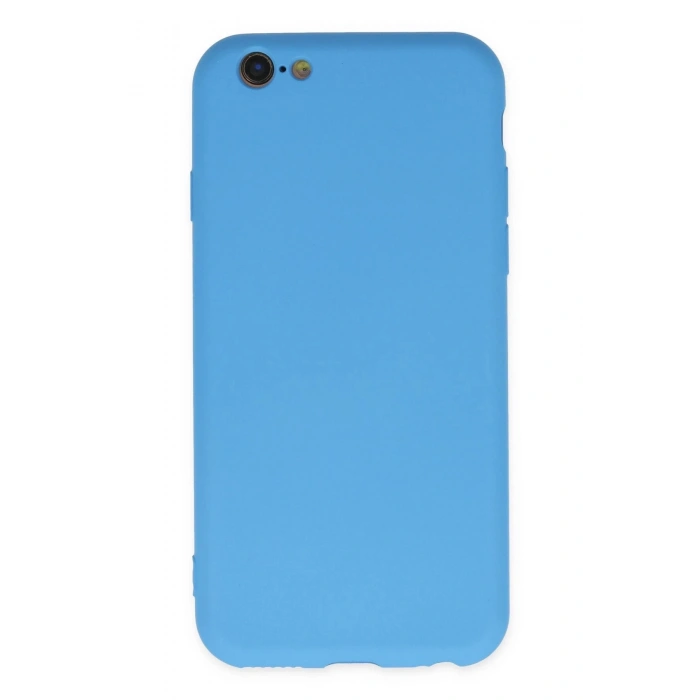 iPhone 6 Plus Kılıf Nano içi Kadife Silikon - Mavi