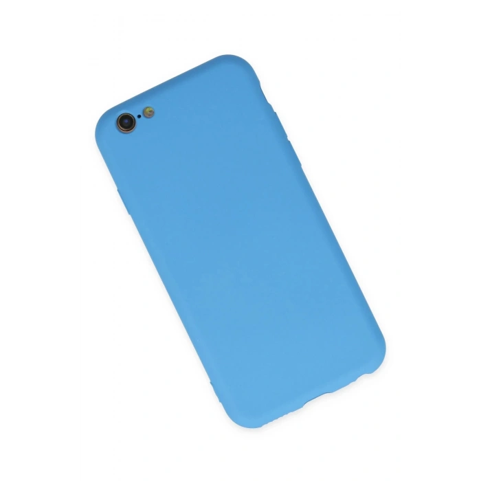 iPhone 6 Plus Kılıf Nano içi Kadife Silikon - Mavi