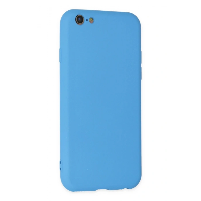 iPhone 6 Plus Kılıf Nano içi Kadife Silikon - Mavi