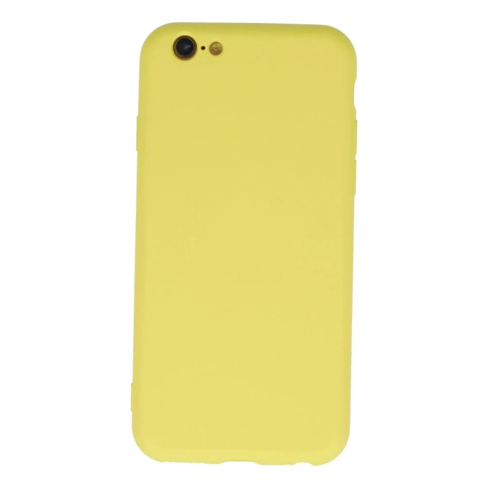 iPhone 6 Plus Kılıf Nano içi Kadife Silikon - Sarı
