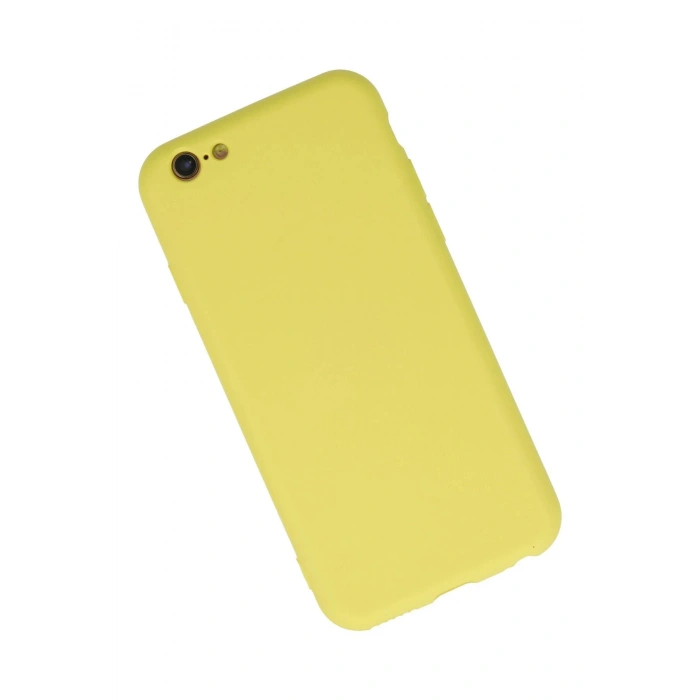 iPhone 6 Plus Kılıf Nano içi Kadife Silikon - Sarı